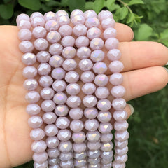 AB Violet Purple Rondelle Crystal Glass Beads Jewelry Making Spacer Beads