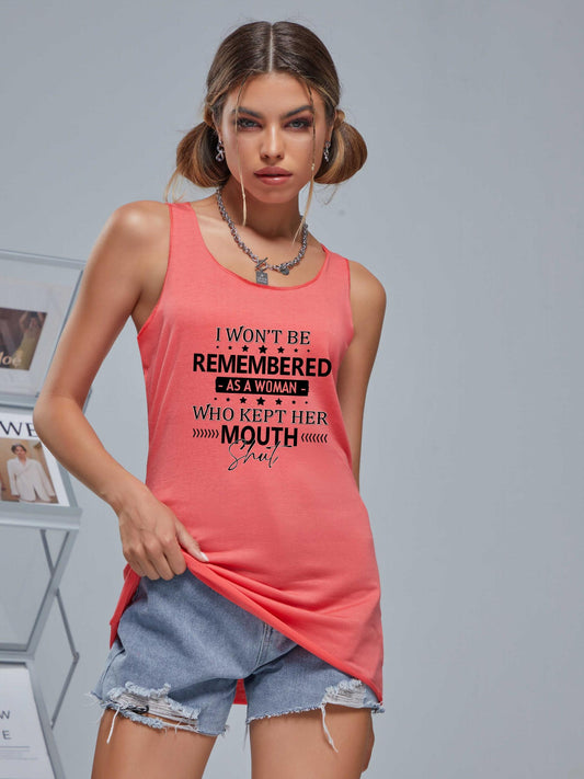 Women's Letter Graphic Tank Top Summer Sleeveless Shirt