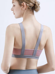 Wide Straps Contrast Tank Sports Bra High Stretch Intimates Bra