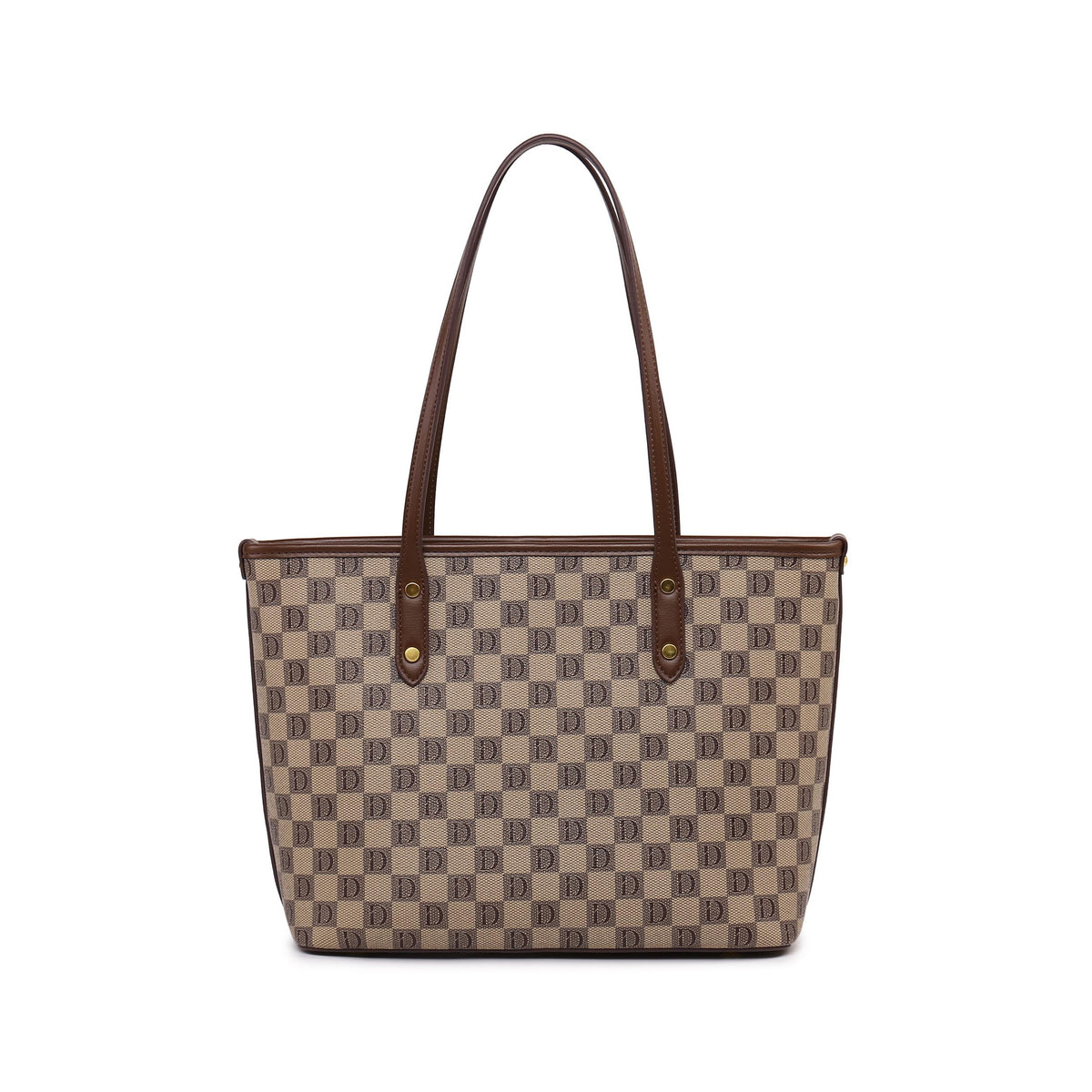 Plaid Print Zipper Tote Bag Large Capacity Versatile Hanbag Zipper Casual Bag