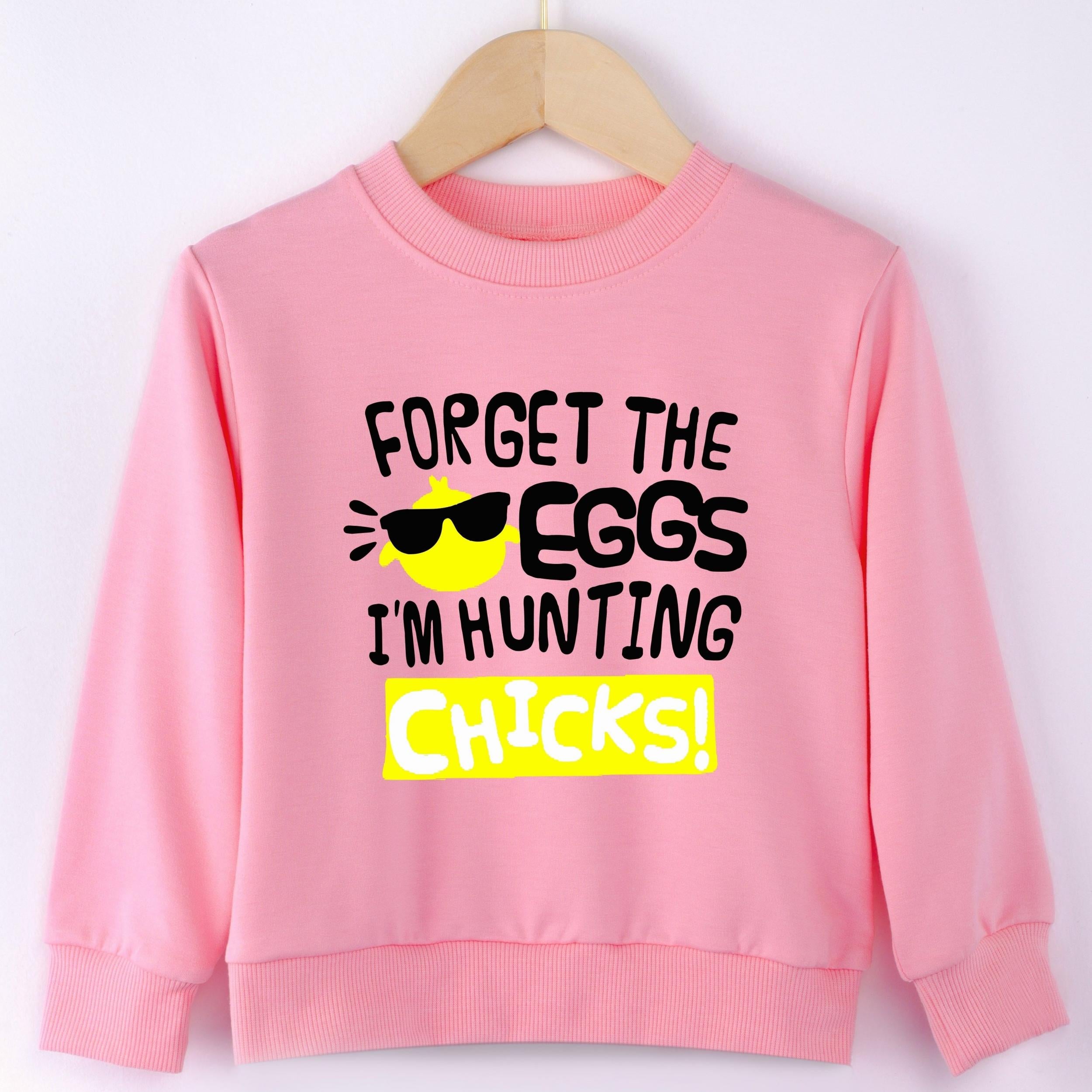 Girls Fun Print Crew Neck Sweatshirt Tops - Spring Fall Outfits