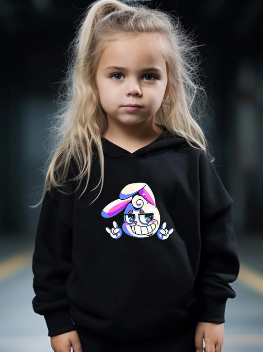 Funny Bunny Print 2pcs Girls Outfits For Sports Spring Fall Outdoor Gift