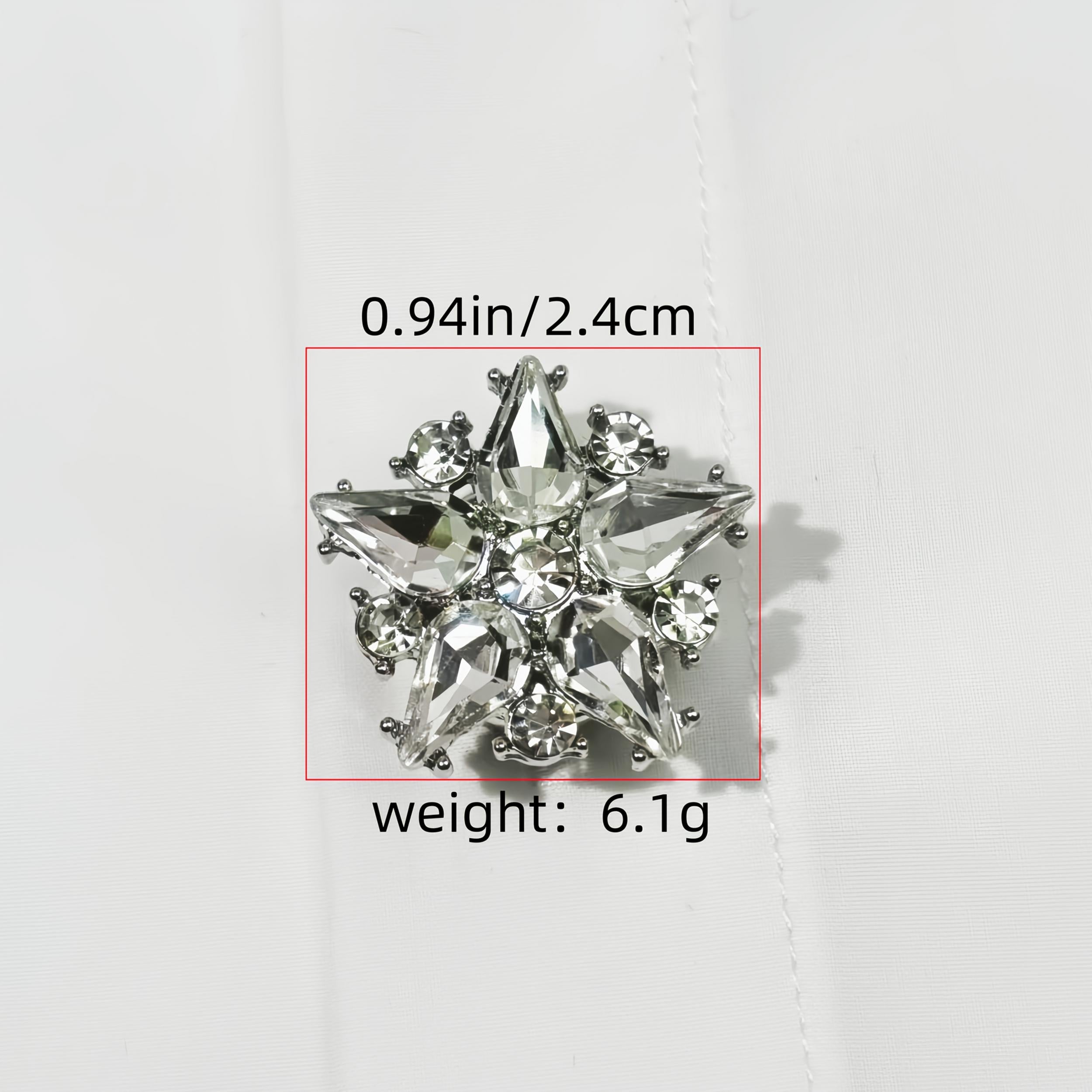 Star Button Covers 2pcs Rhinestone Shirt Decorations Men Women Formal Clothing