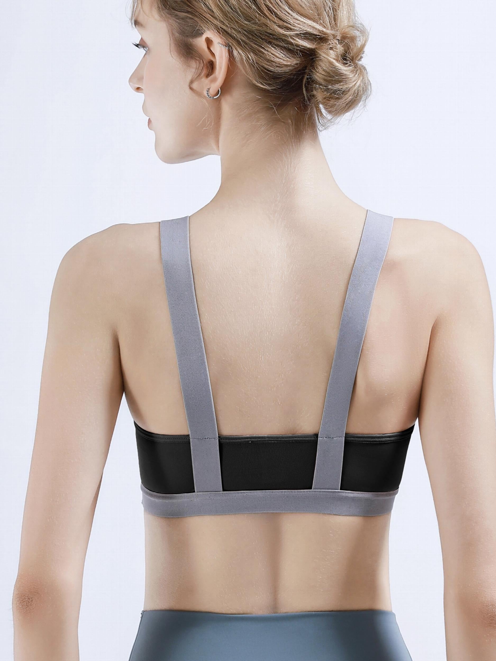 Wide Straps Contrast Tank Sports Bra High Stretch Intimates Bra