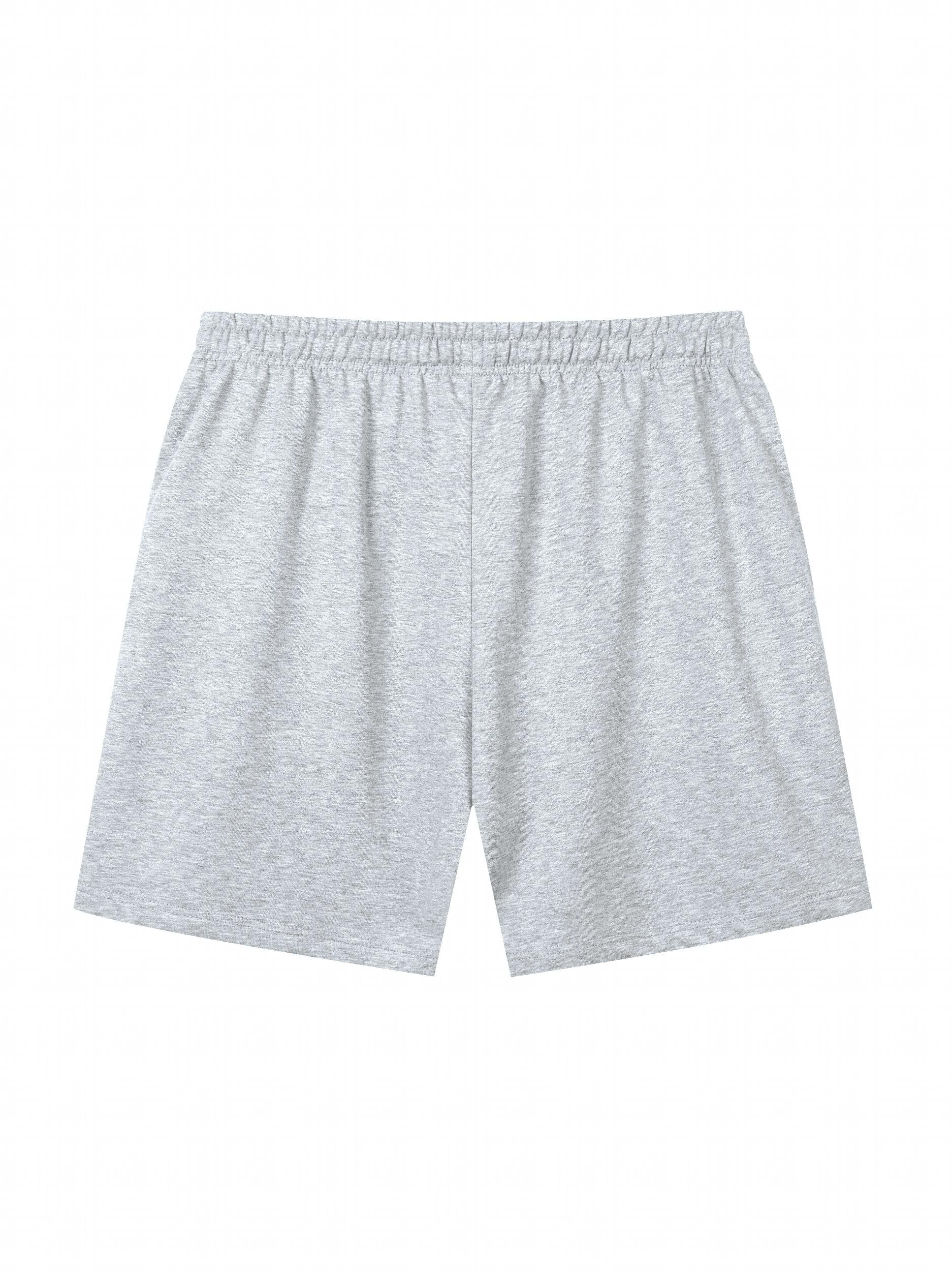 Relax Bear Comfy Drawstring Shorts Men's Casual Solid Elastic Waist Shorts