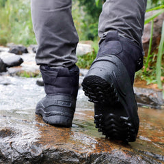 Men's Warm Waterproof Snow Boots Fluffy Lining Non Slip Winter Shoes