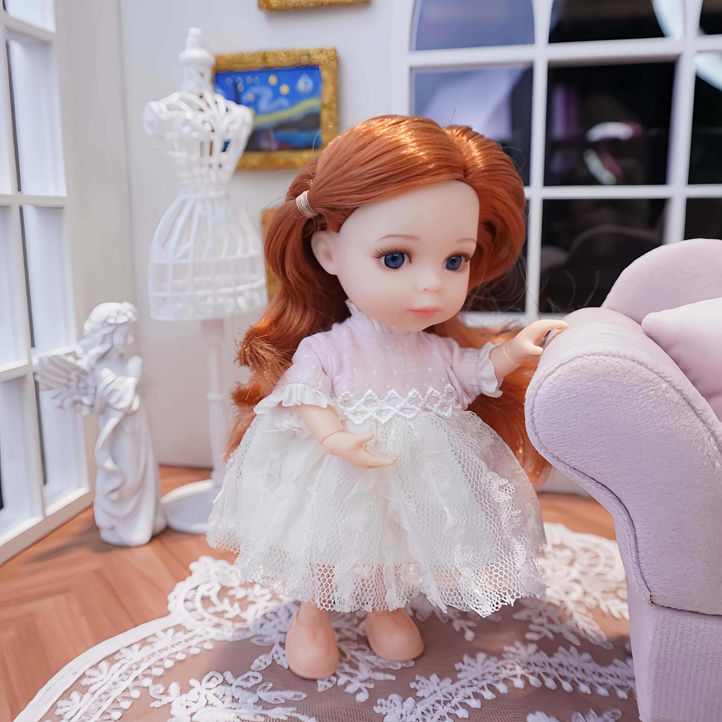 Charming 6 Inch Princess Doll Pink Fashionable Collectible Toy