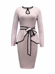 Keyhole Knotted Tops & Bag Hip Skirts Set
