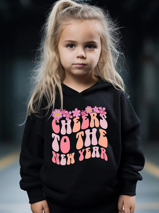 2pcs Cheers to the Year Hoodies Pants Set Spring Fall Sports Girls