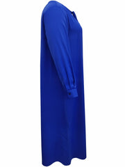  Solid Long Sleeve Maxi Dress