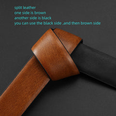  Vintage Leather Belt Reversible Pin Buckle Belt