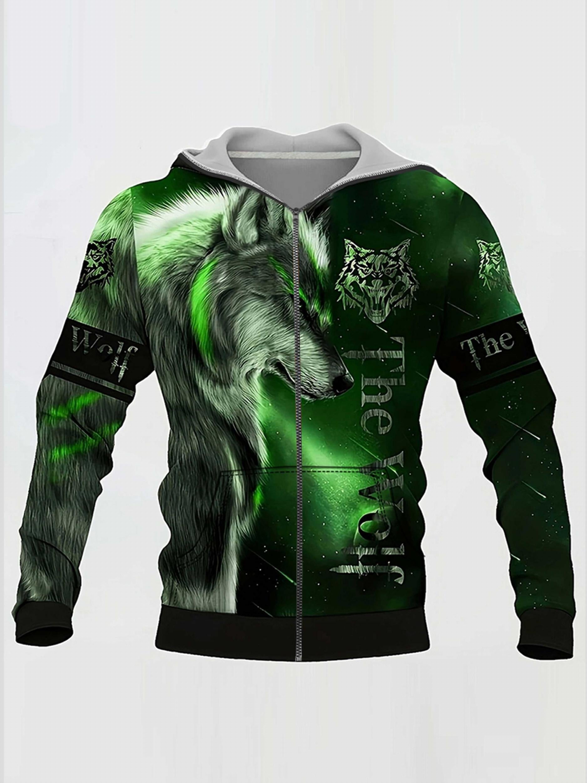 Daragon 3D Print Men's Zipper Hooded Jacket Casual