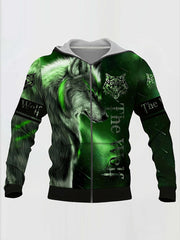 Daragon 3D Print Men's Zipper Hooded Jacket Casual