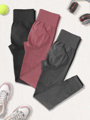 3Pcs High Waist Seamless Yoga Pants Slim Fit Leggings