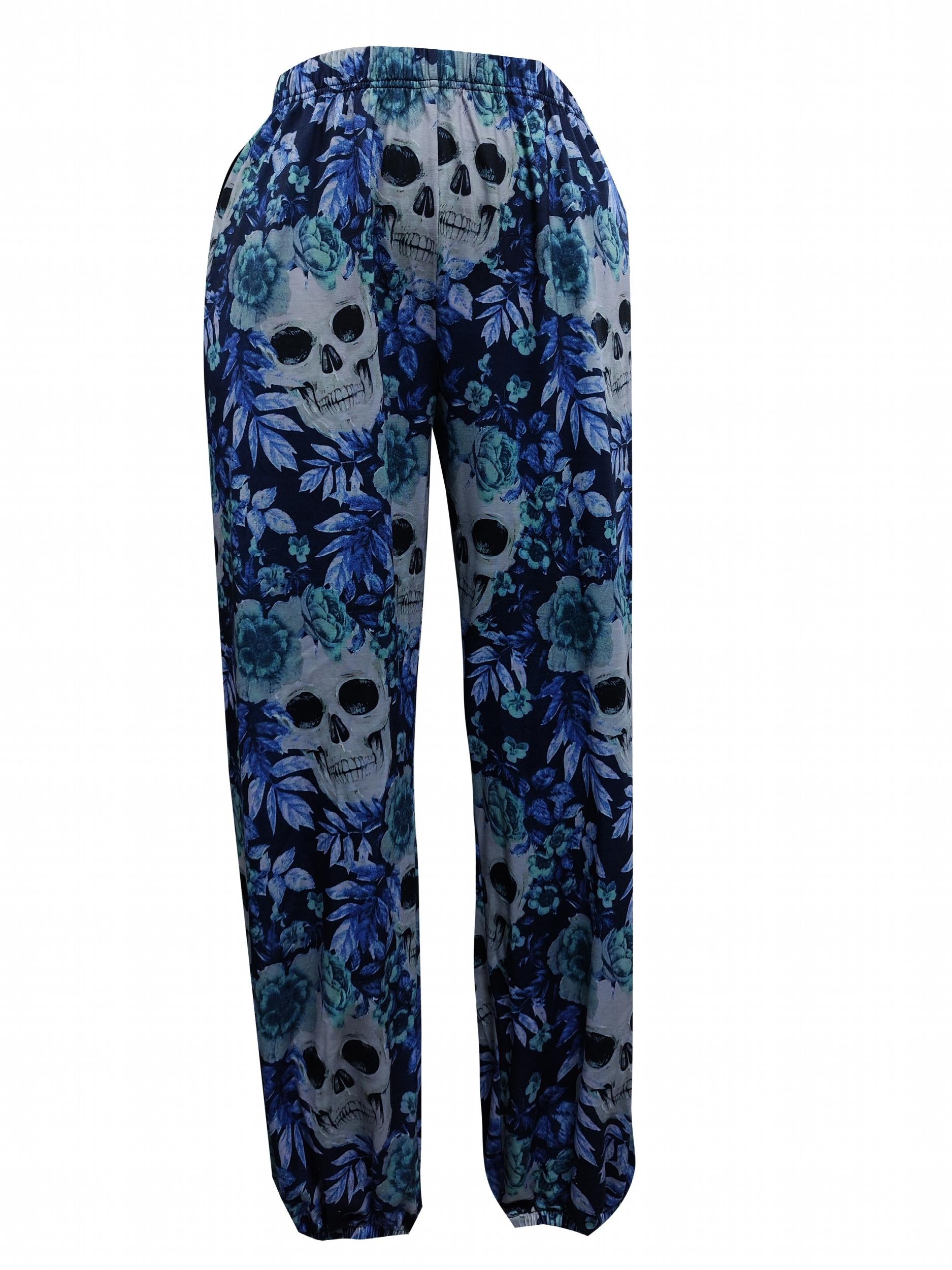 Women's Plus Floral Skull Print Jogger Trousers