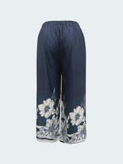  Floral Print Wide Leg Trousers