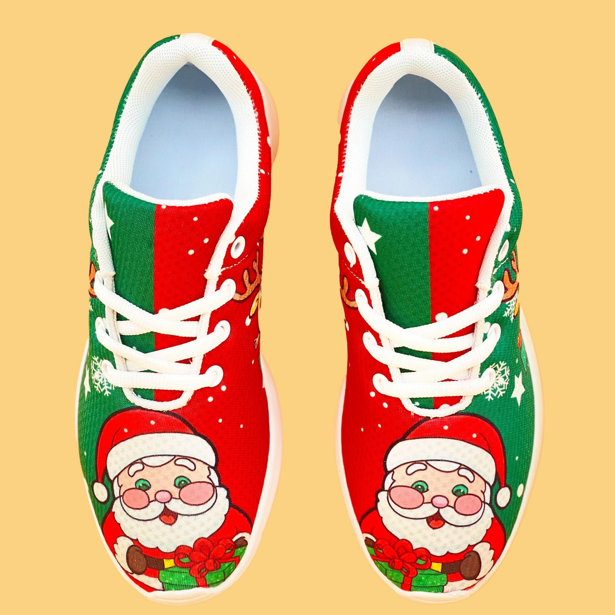 Christmas Cartoon Print Non slip Women's Sneakers