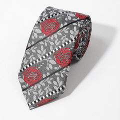 Men's Striped Rose Flower Party Necktie