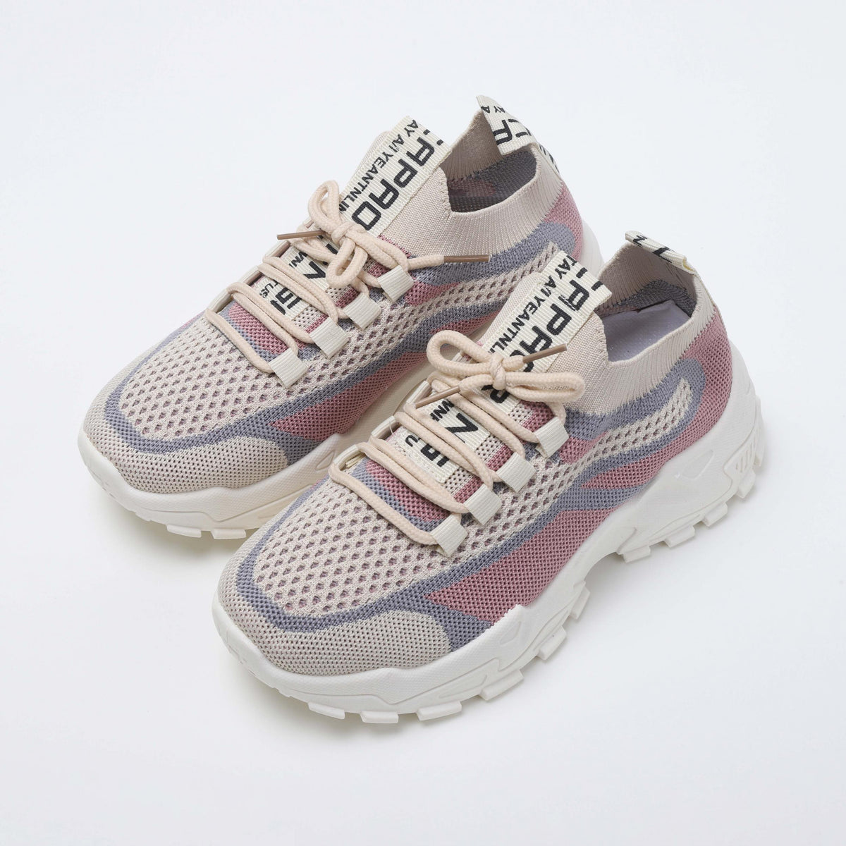 Women's Breathable Knit Platform Sneakers Casual Lace Up Outdoor Shoes