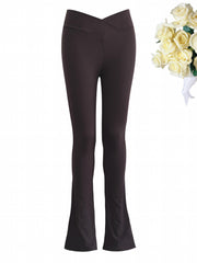 Women's Flared Leggings High Waist V-Crossed Yoga Pants