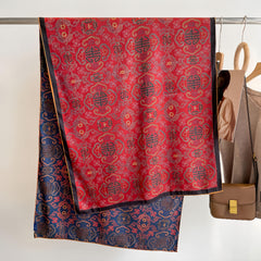 Vintage Inspired Double Sided Large Shawl Sun Protection Blanket Neck Scarf