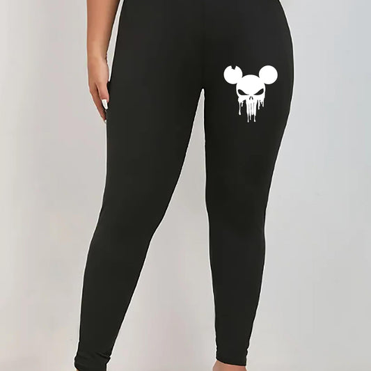  Graphic Print High Rise Skinny Leggings