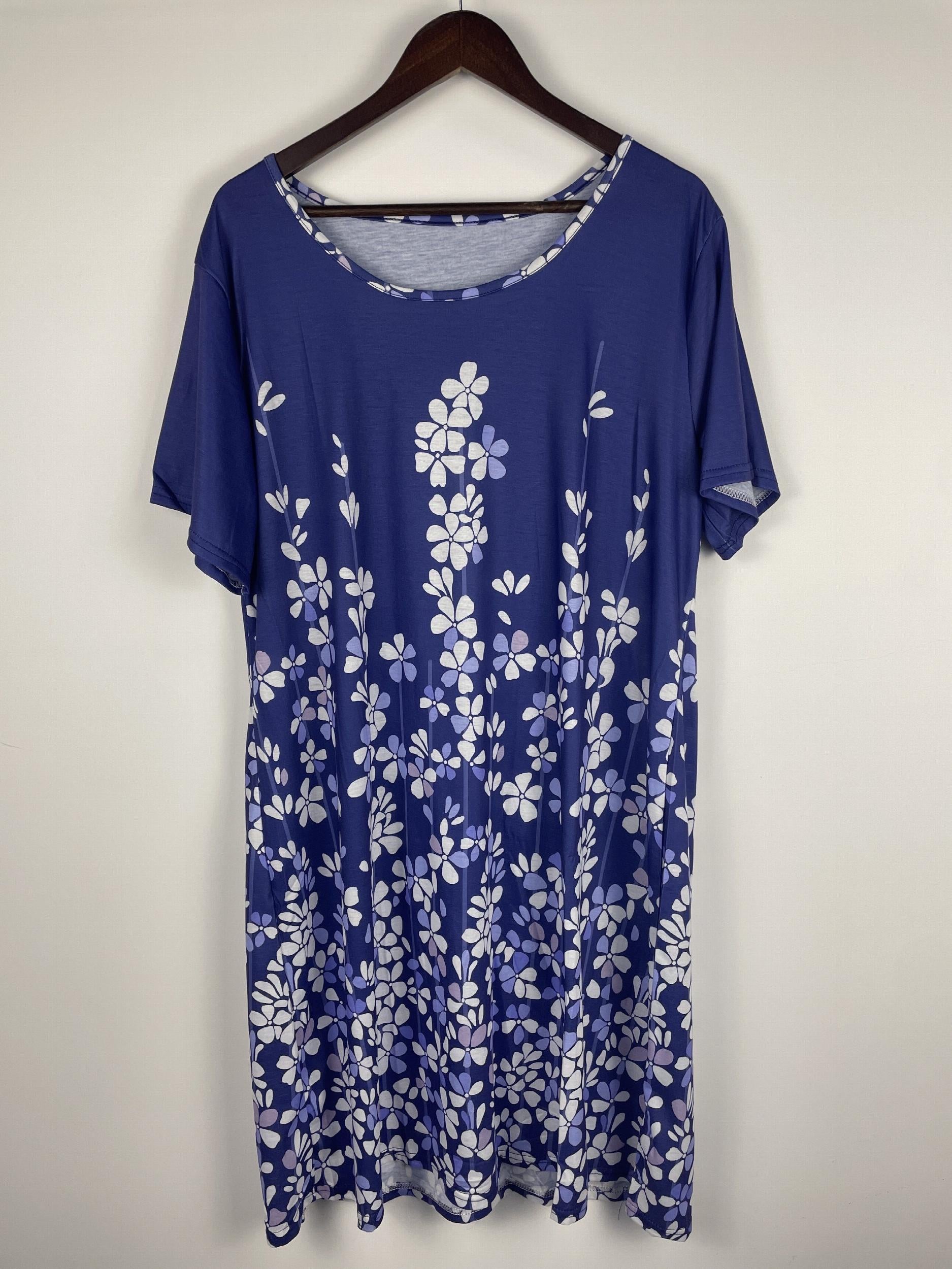  Floral Print Short Sleeve Casual Dress