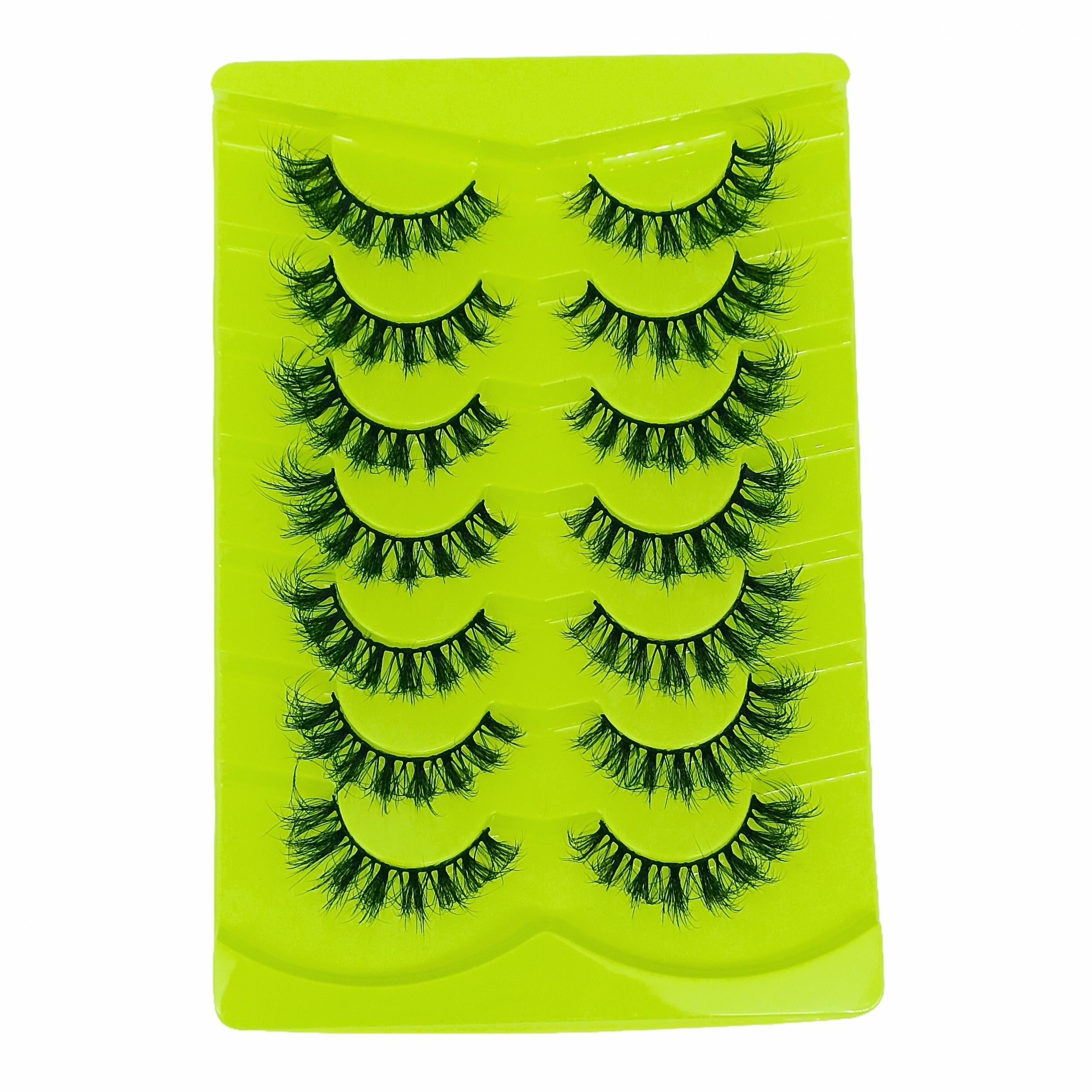 7 Pairs Fairy Style False Lashes Natural Wispy Volume Cat Eye Strip Lashes