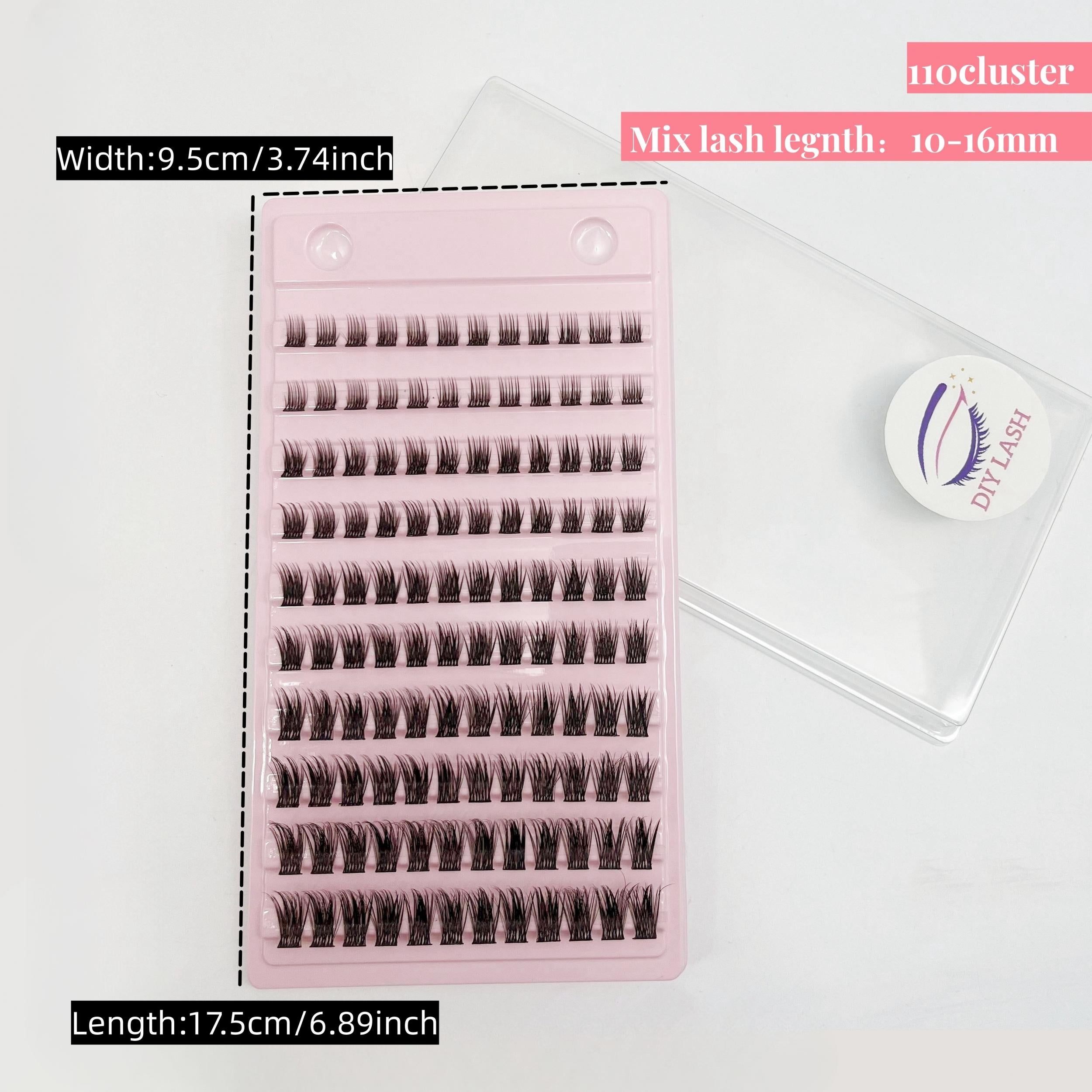 110pcs Cluster Eyelashes D Curling Wispy Lashes Mink Hair Fluff