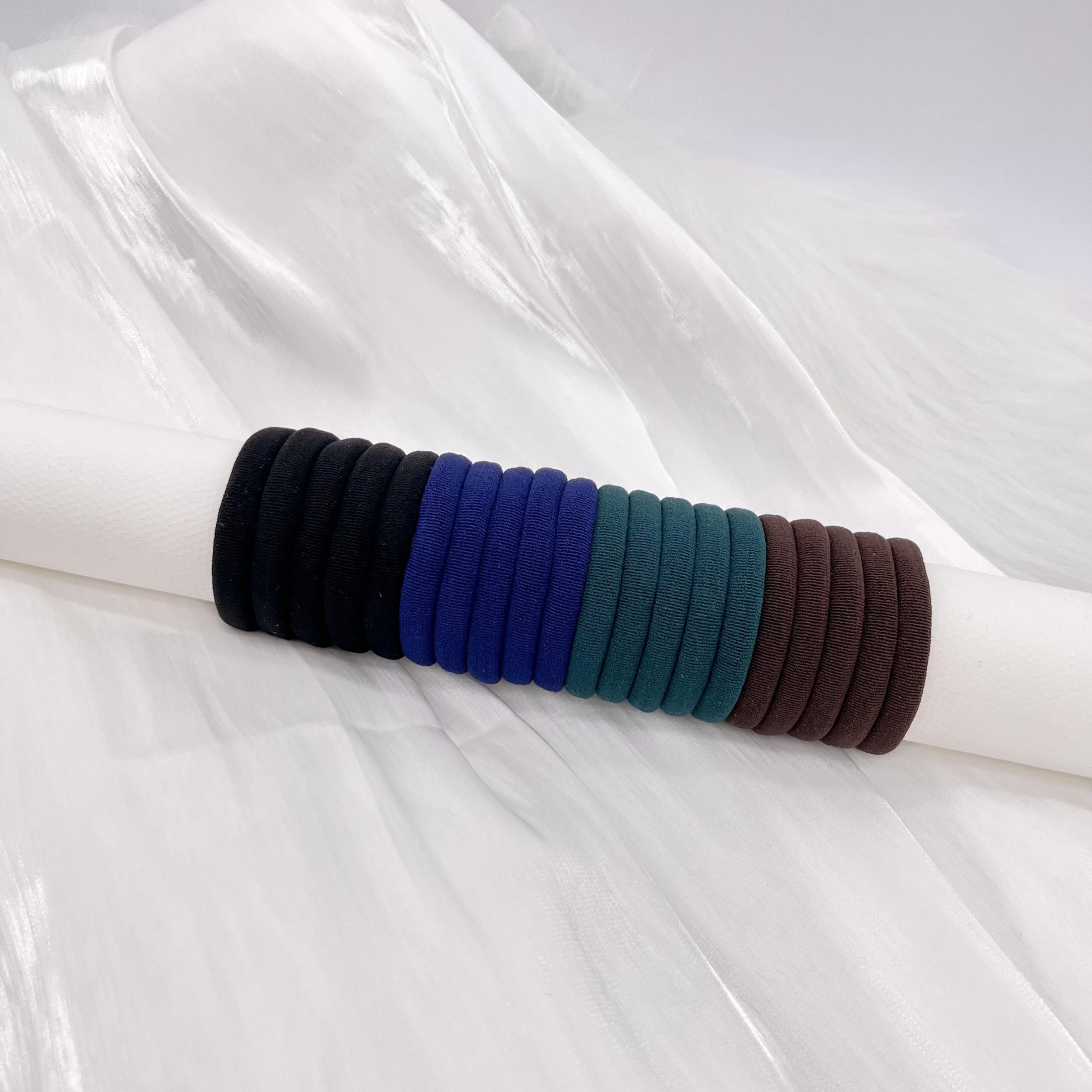 20pcs Elastic Hair Tie Ponytail Hair Rope Nylon Style Basic Accessories