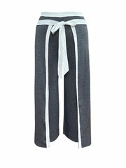  Wide Leg Pants with Layered Bow Knot Detail