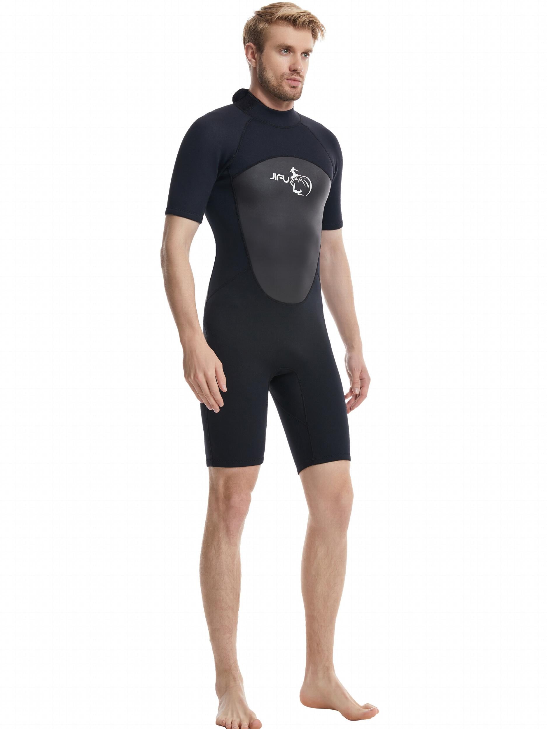 Men's Short Sleeve Diving Suit Back Zipper Wetsuit