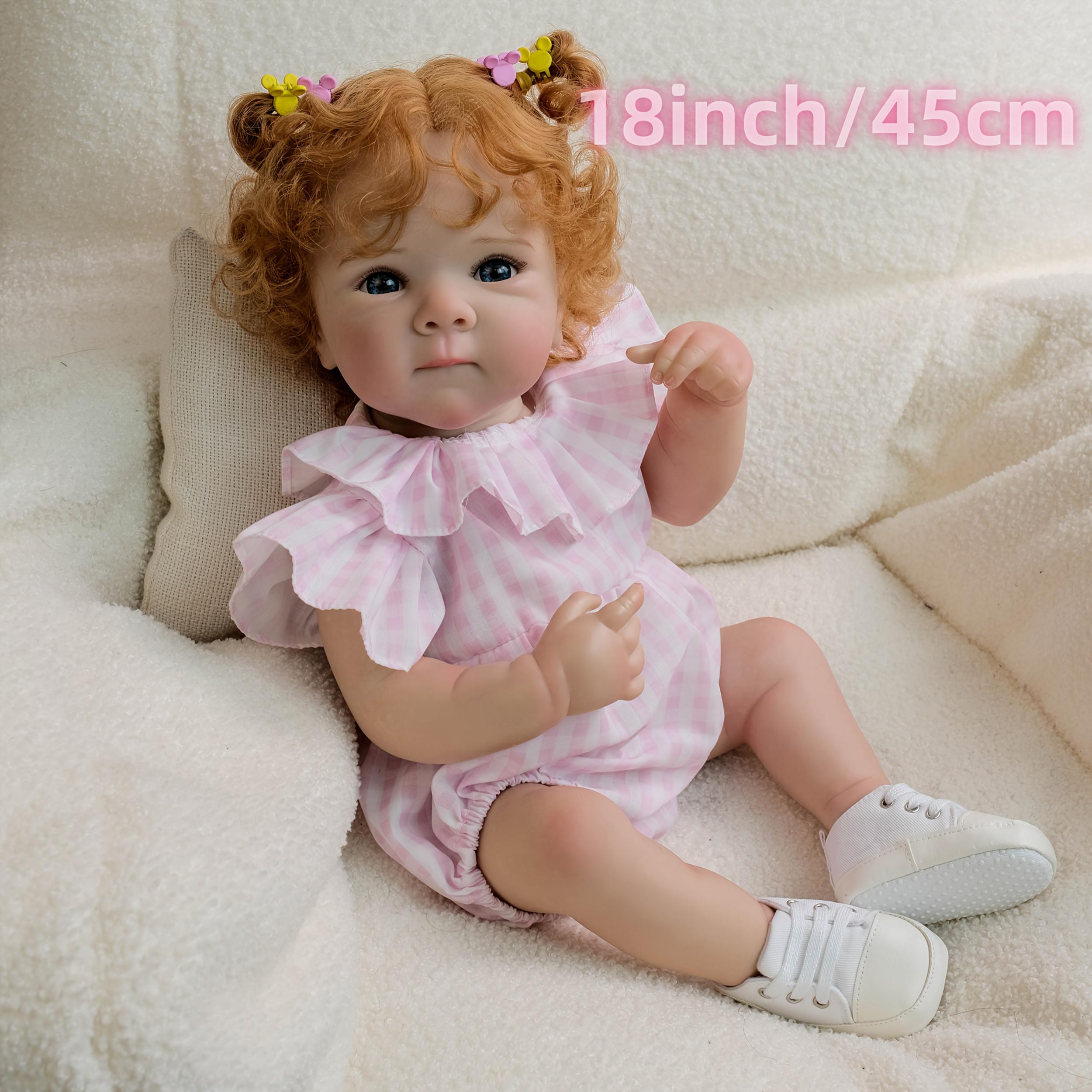 18" Realistic Reborn Youngsters Doll Hand Painted Details Rooted Curly Hair