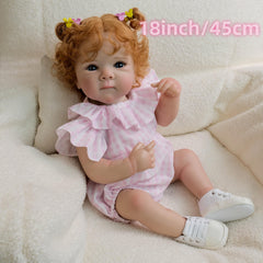 18" Realistic Reborn Youngsters Doll Hand Painted Details Rooted Curly Hair