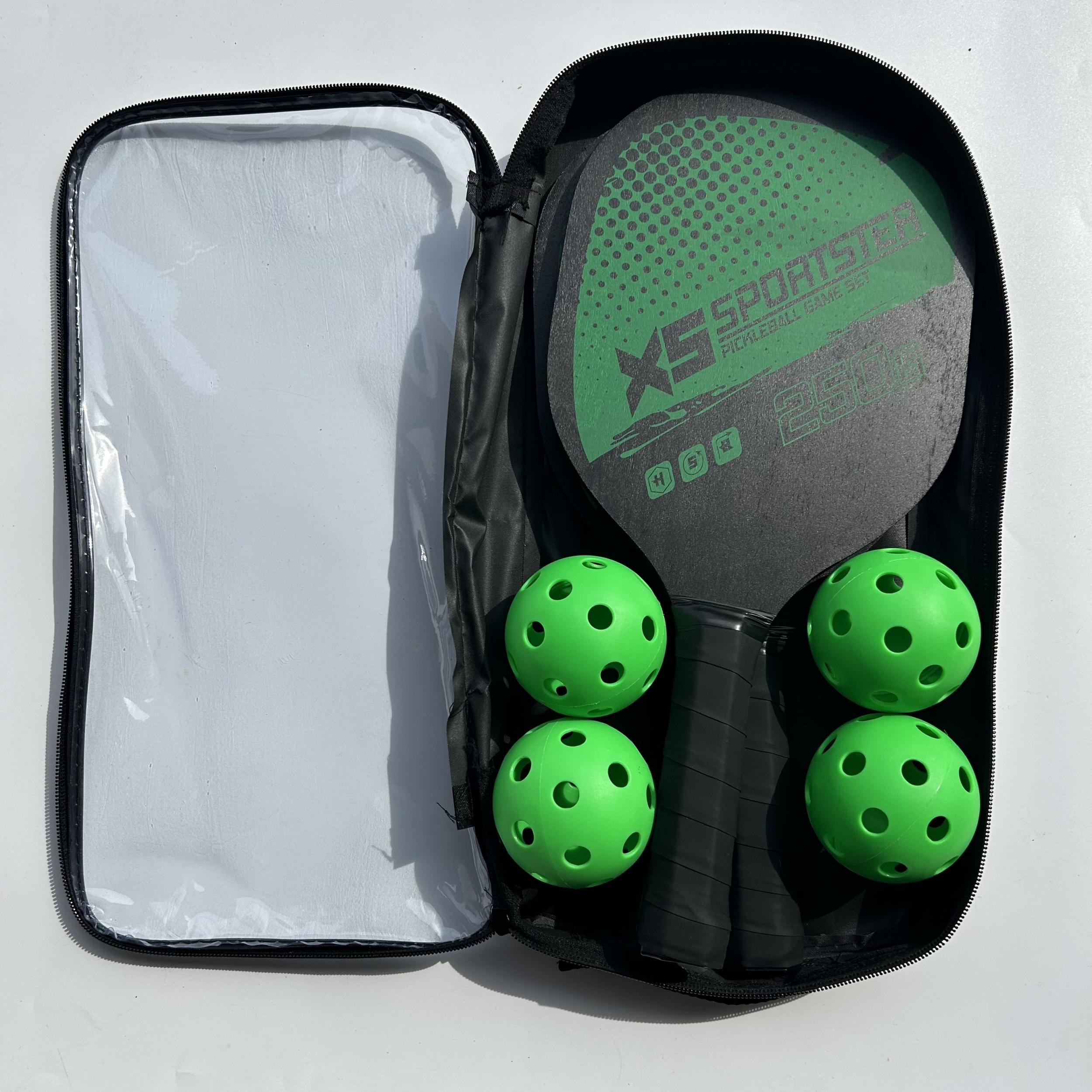 Pickleball Paddles Set 2 Rackets 4 Balls & Storage Bag