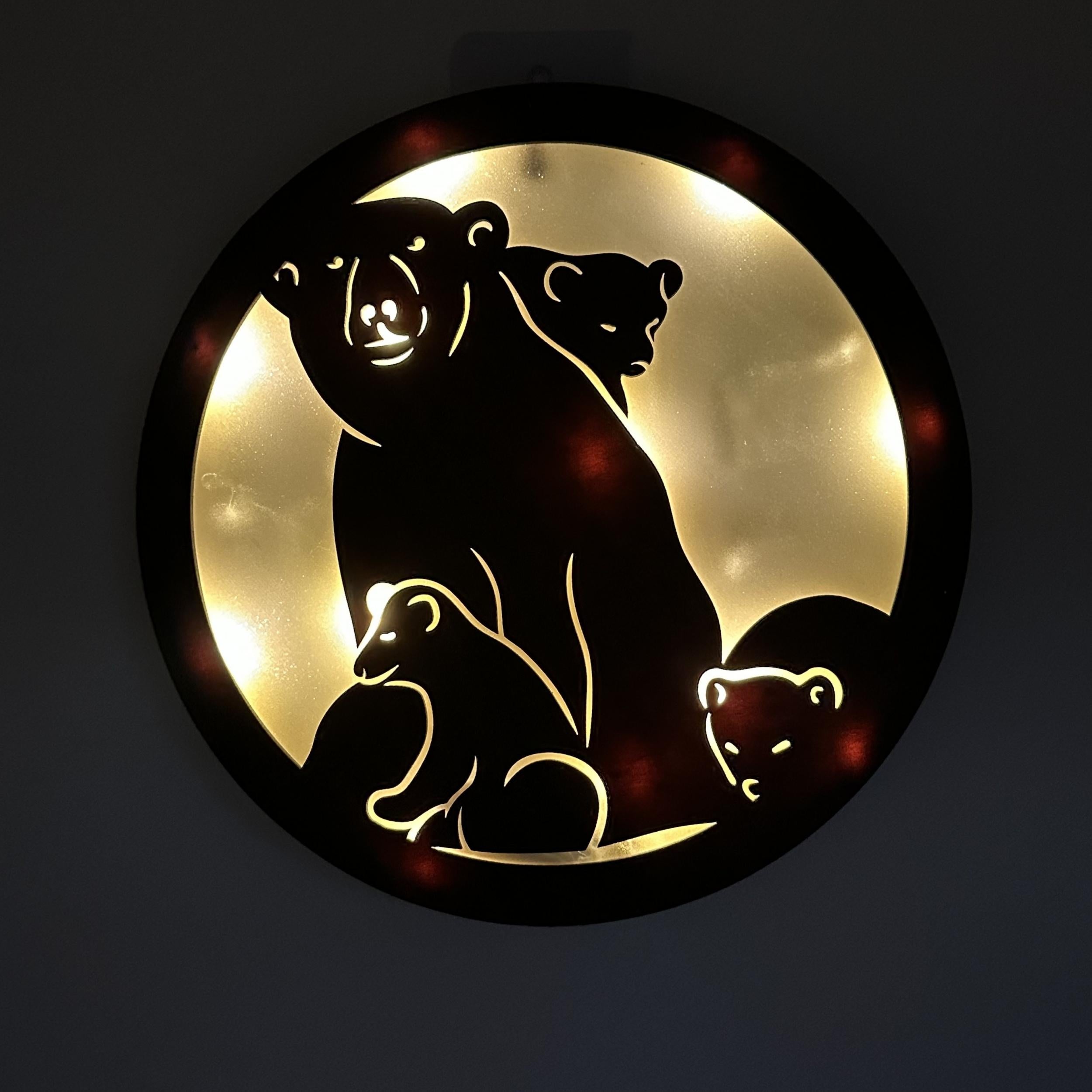 Kids Room LED Wall Clock Retro Wooden Sign Decoration