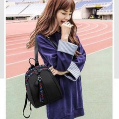 PU Leather Backpack Women Travel School Bag Large Capacity Zipper Rucksack