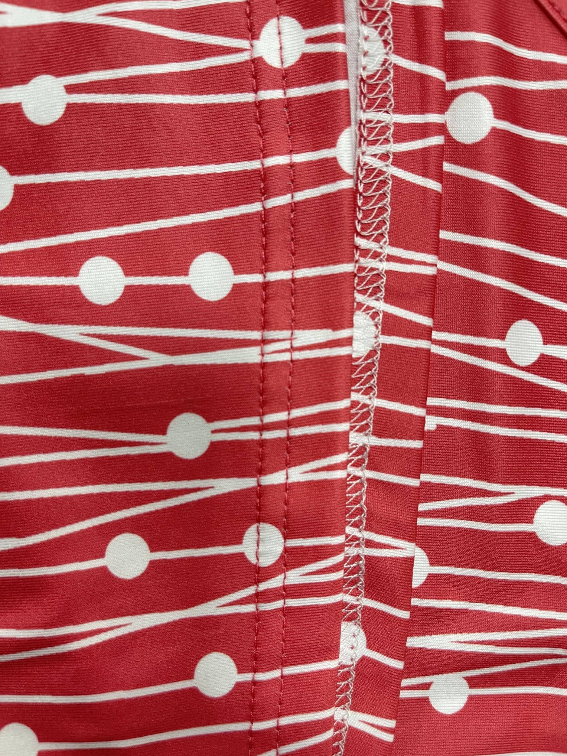  Geometric Print V Neck Dress