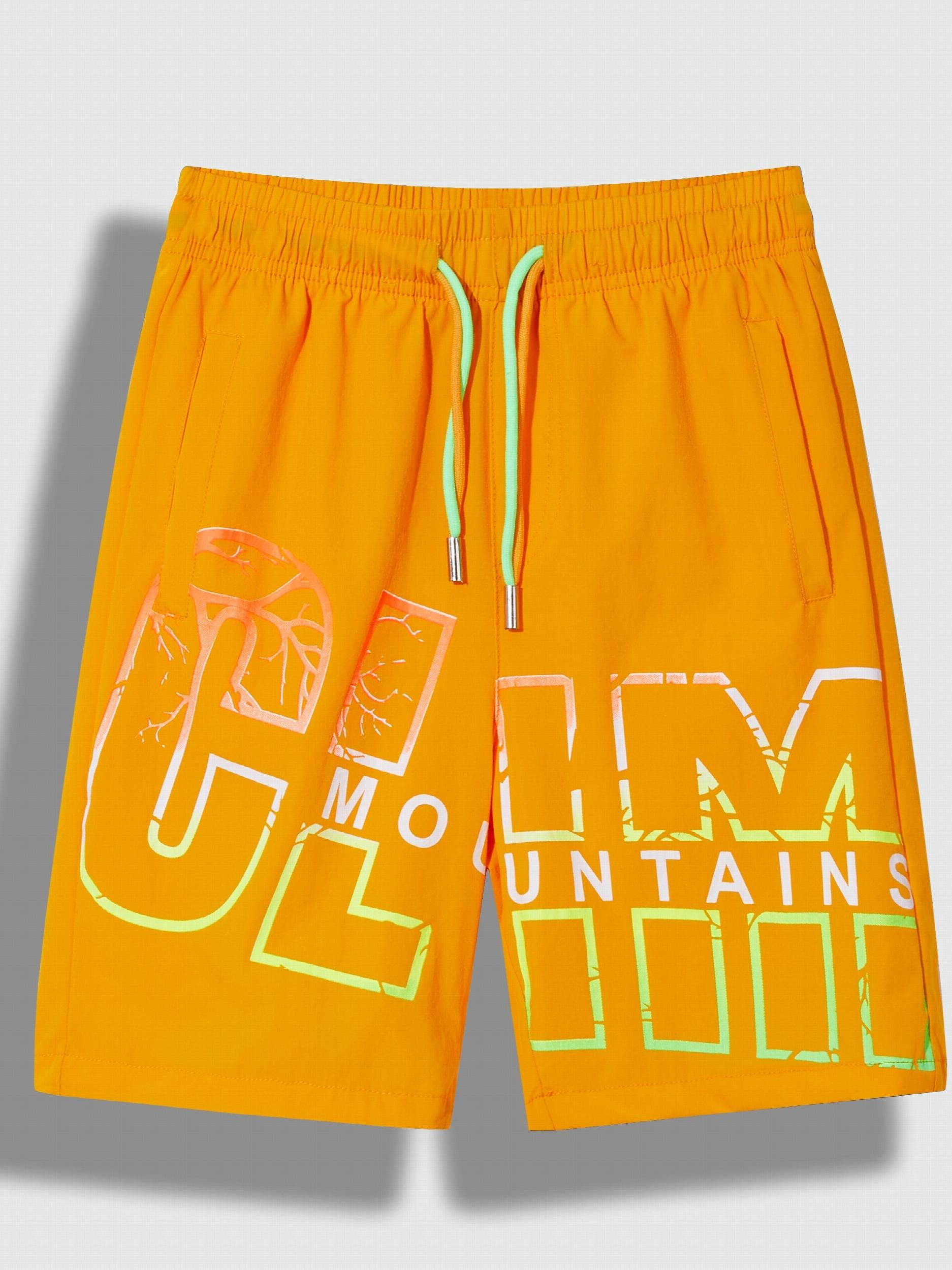 Boys Beach Shorts Quick Dry Drawstring Seaside Shorts