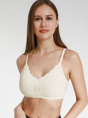 Women's Soft Lace Wireless Push Up Bra