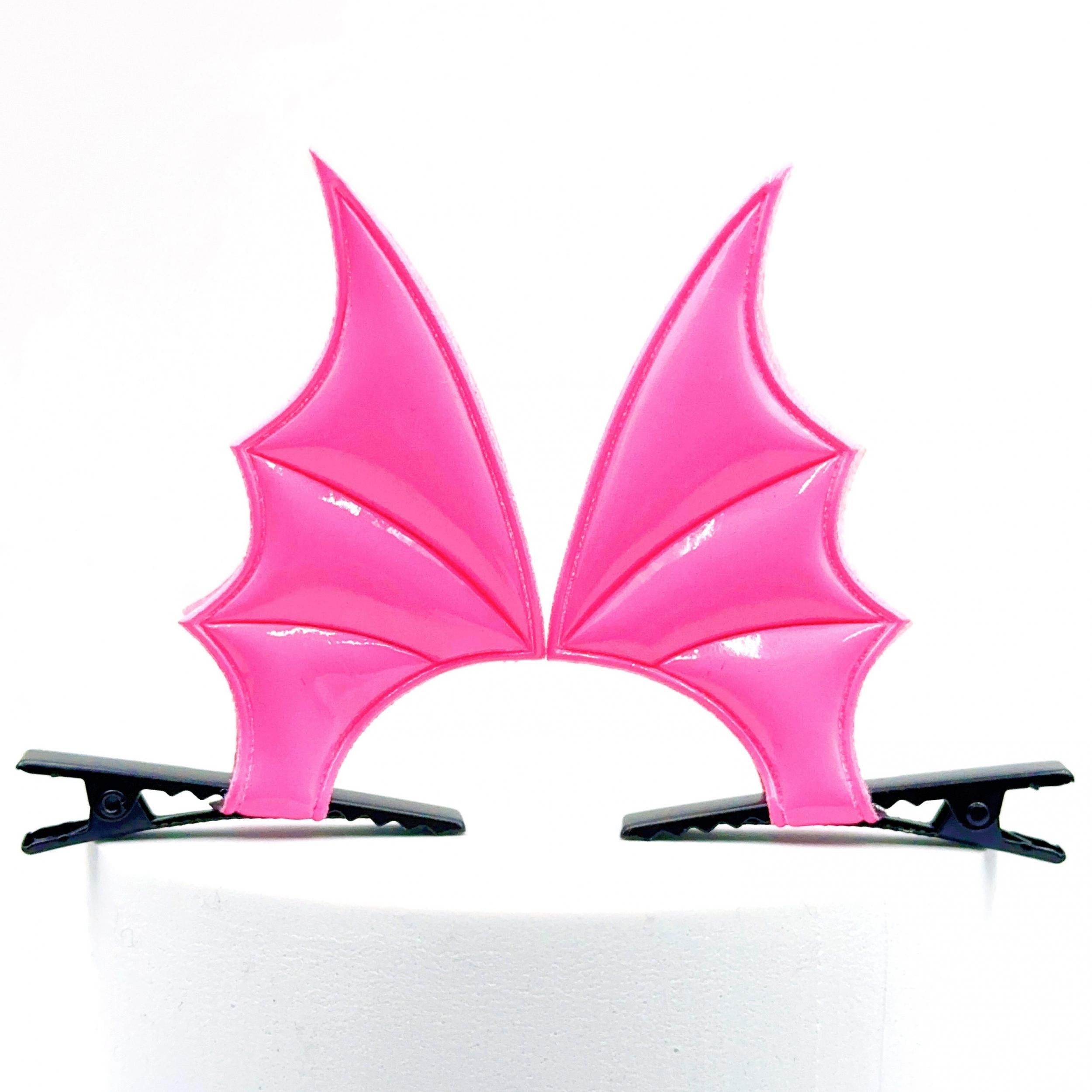 2pcs Bat Wings Hair Clip Cyberpunk Barrette Cosplay Party Halloween Horror Devil