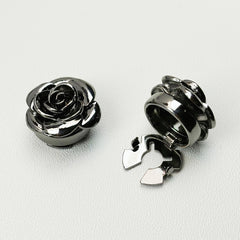 Deluxe Floral Buttons 2pcs Case Stitchless Simulated Flower Sewn Shirt Decor