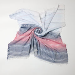 Gradient Striped Scarf Casual Frayed Edge Shawl