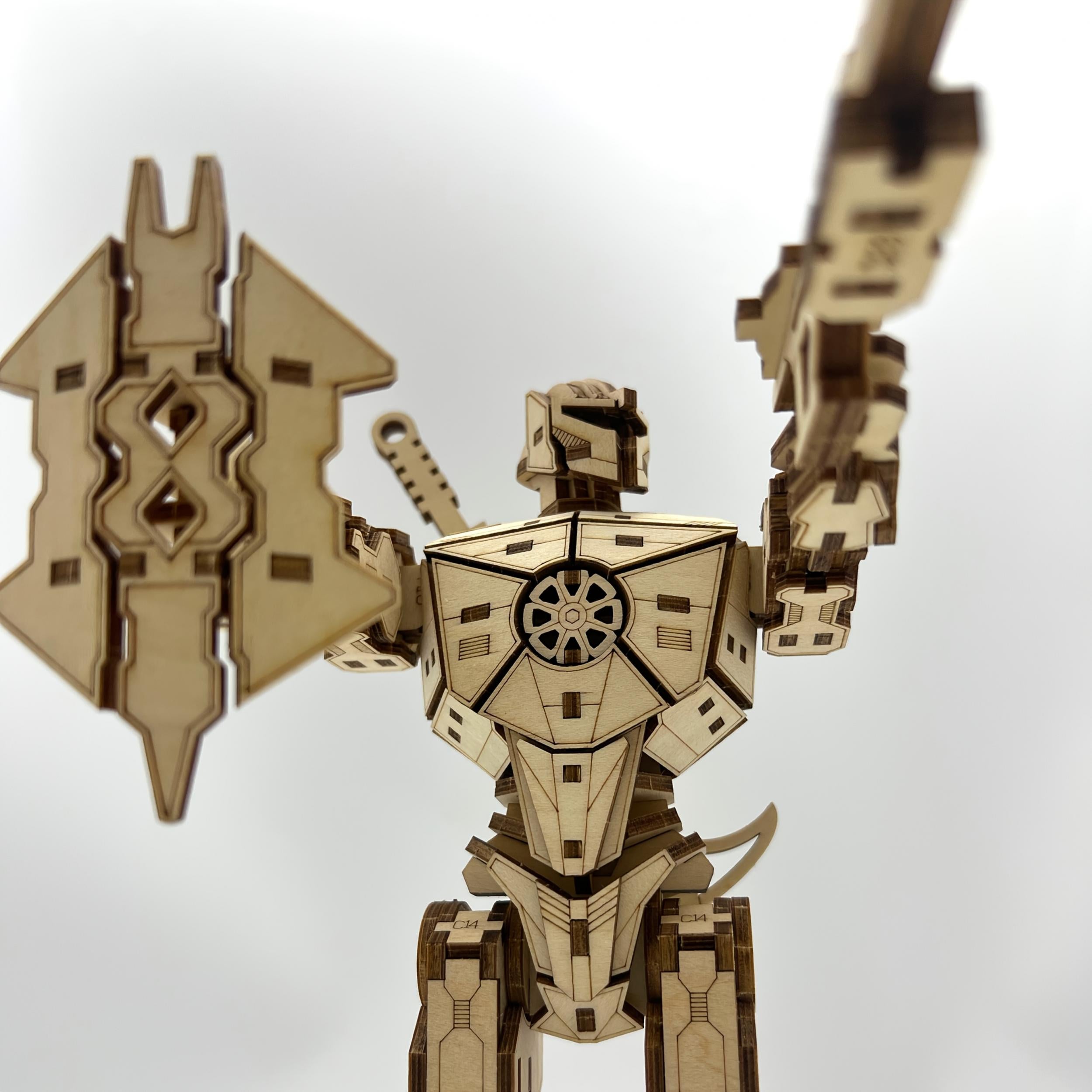 3D Wooden Puzzle Robot DIY Assembly Model Ages 14 Flexible Joints Basswood Gift