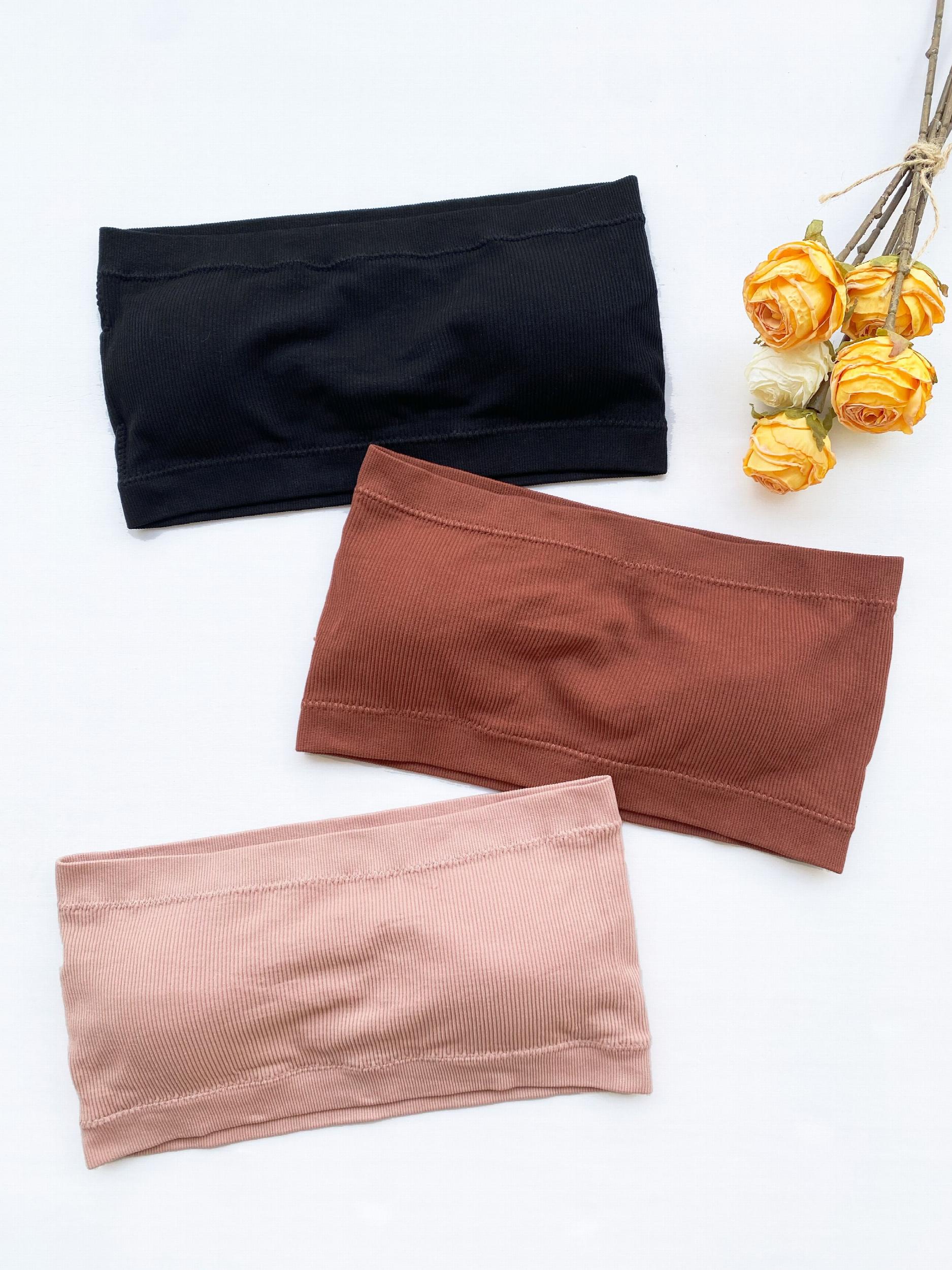 5pcs Strapless Bandeau Bras Soft Stretch Everyday Bra Women's Lingerie