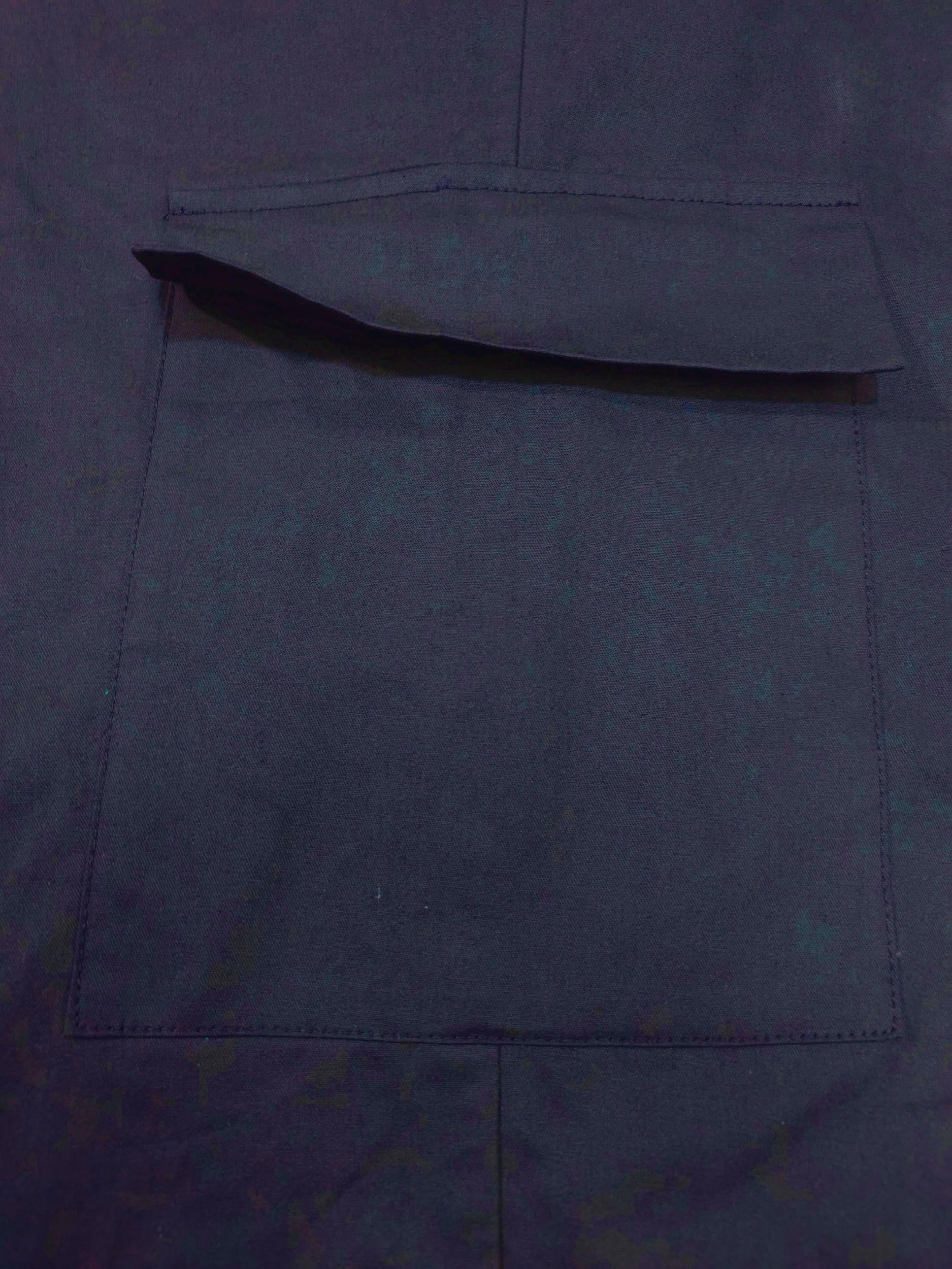 Solid High Rise Wide Leg Cargo Pants