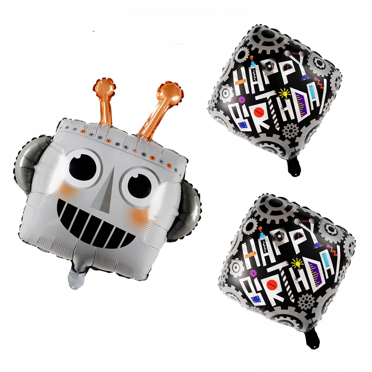 3pcs Robots Reusable Balloons For Kids Birthday Party