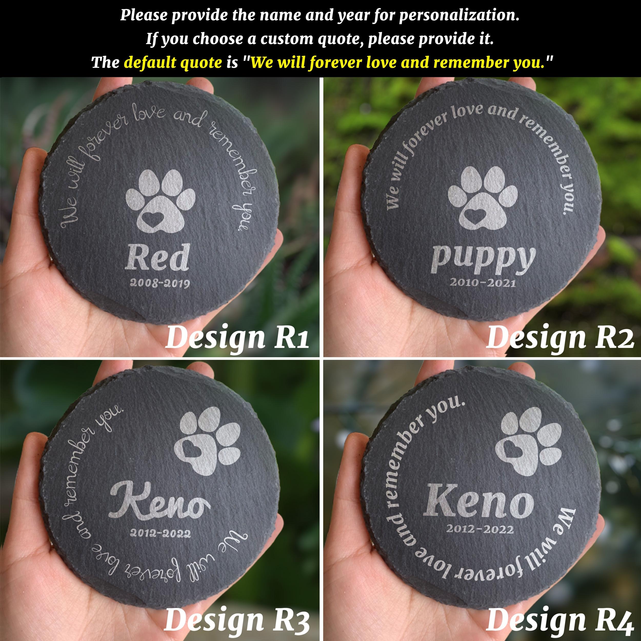 Personalized Pet Memorial Stone Engraved Heart Rock with Pet's Name