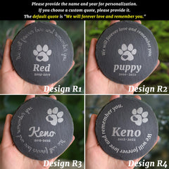Personalized Pet Memorial Stone Engraved Heart Rock with Pet's Name