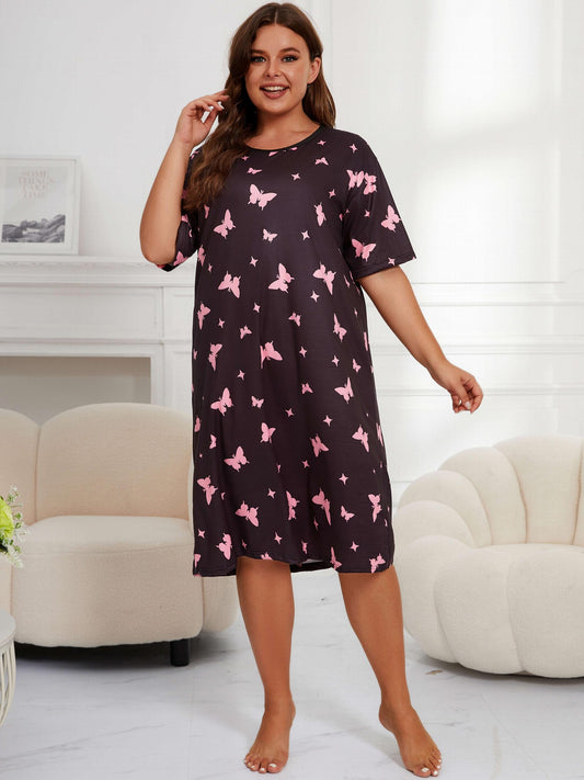  Butterfly & Star Print Nightdress